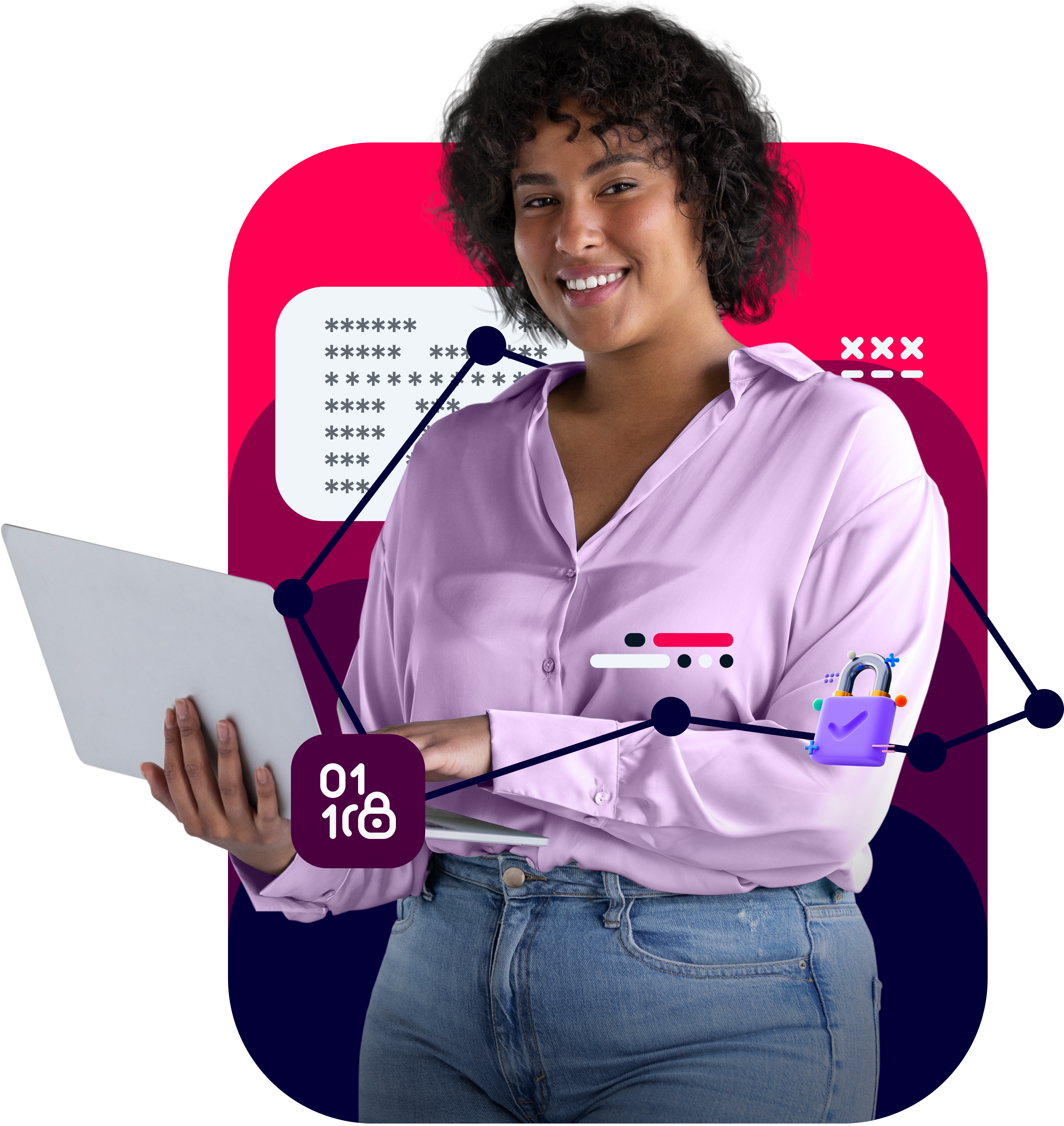 ilustração de profissional lidando com segurança e LGPD